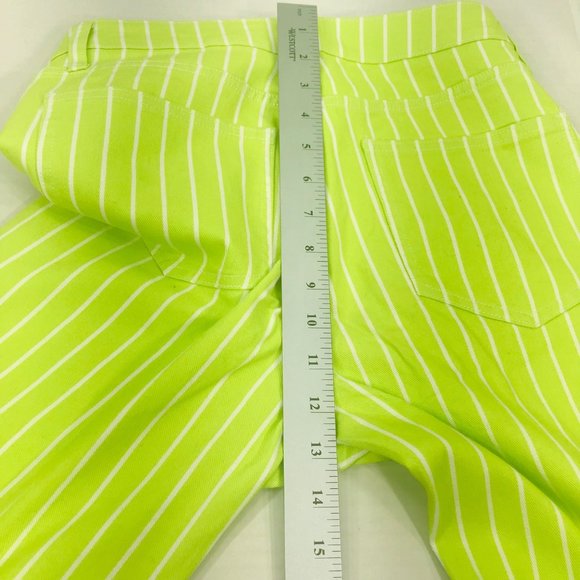 Victor Glemaud Women's Size 2 High Rise Straight Leg Jeans Green Pinstripe NWOT - Picture 9 of 9